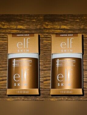 2 x Elf Skin Bronzing Drops In Copper Gold 1fl Oz BNIB